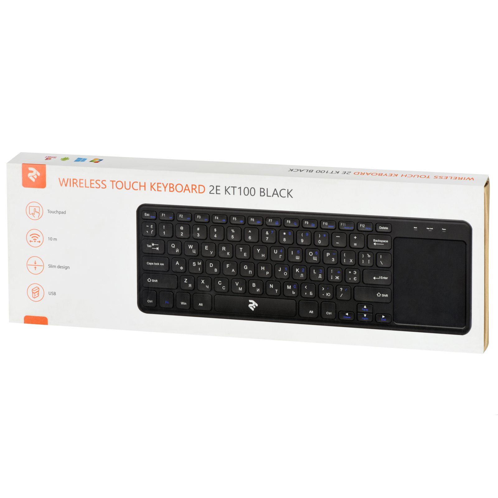 Клавіатура 2E KT100 Touch Wireless Black (2E-KT100WB) зображення 8