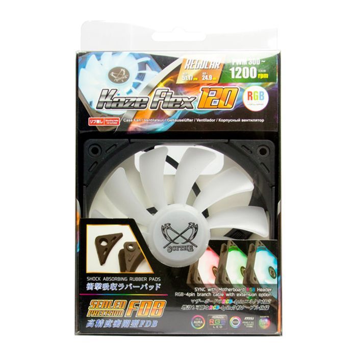 Кулер для корпуса Scythe Kaze Flex 120 mm RGB PWM (SU1225FD12MR-RHP) изображение 5