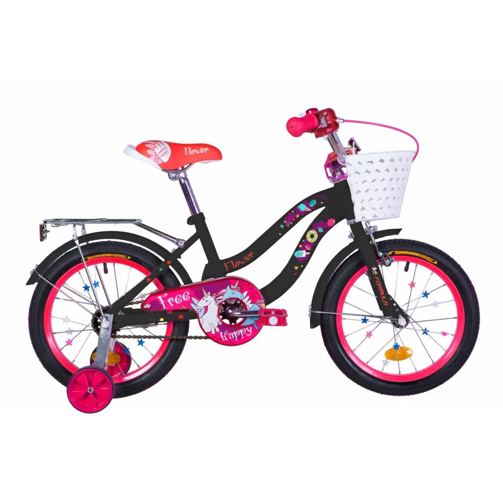 Детский велосипед Formula 16" FLOWER рама-10" 2020 Black/Pink (OPS-FRK-16-112)