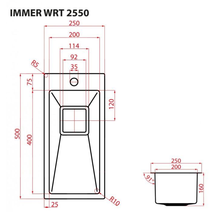 Мойка кухонная Weilor IMMER WRT 2550 изображение 6