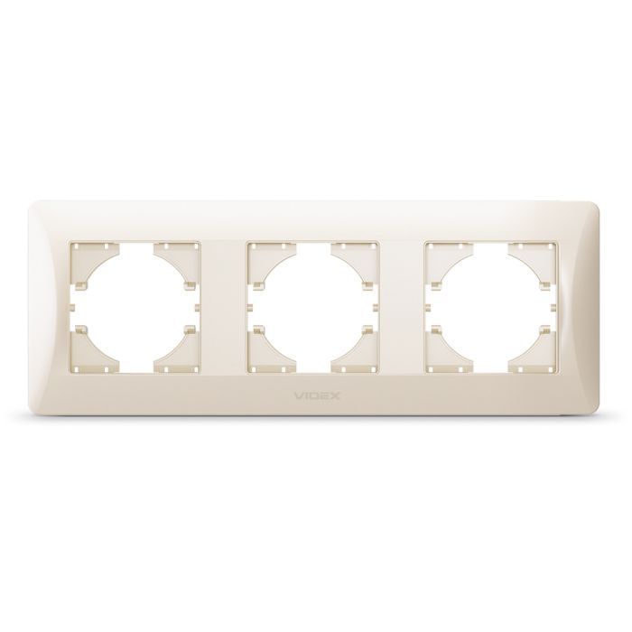 Рамка Videx BINERA кремовая 3 поста (VF-BNFR3H-CR)