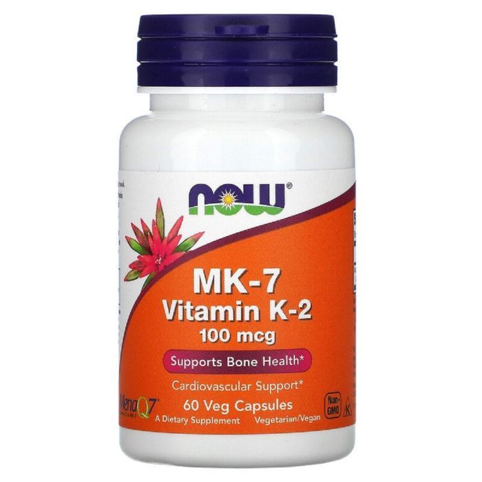Витамин Now Foods Витамин К-2, K-2 (MK7), 100 мкг, 60 вегетарианских капсул (NOW-00992)