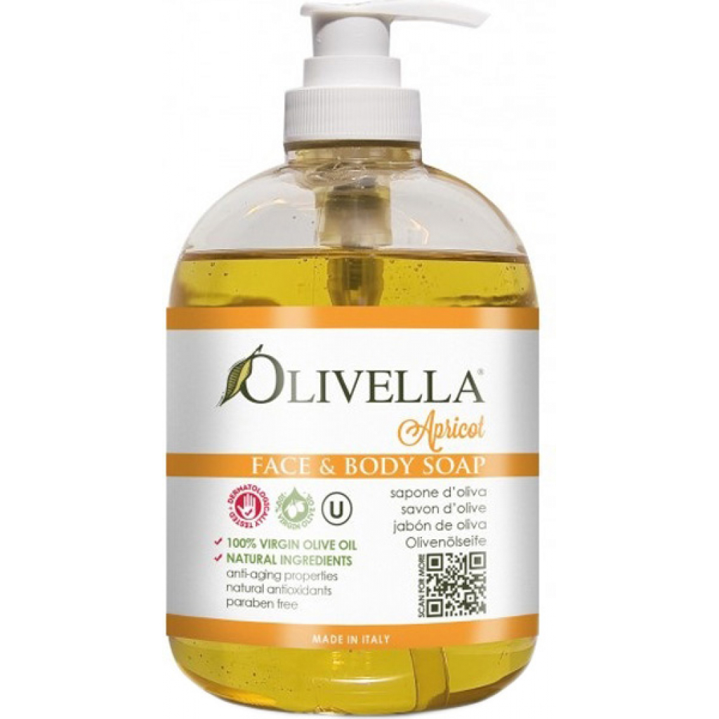 Жидкое мыло Olivella Абрикос на основе оливкового масла 500 мл (764412260239)