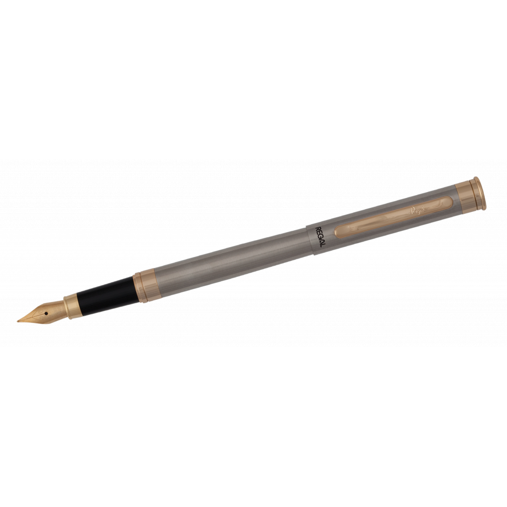 Ручка пір'яна Regal Сталевий корпус в оксамитовому чохлі Синя (R68007.F)