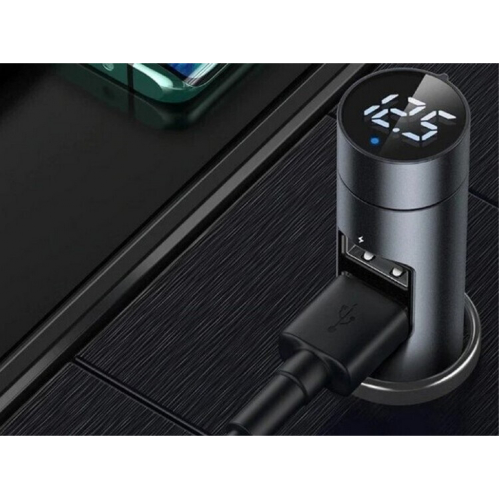 FM модулятор Baseus Energy Column MP3 Charger Dark grey (CCNLZ-0G) зображення 5