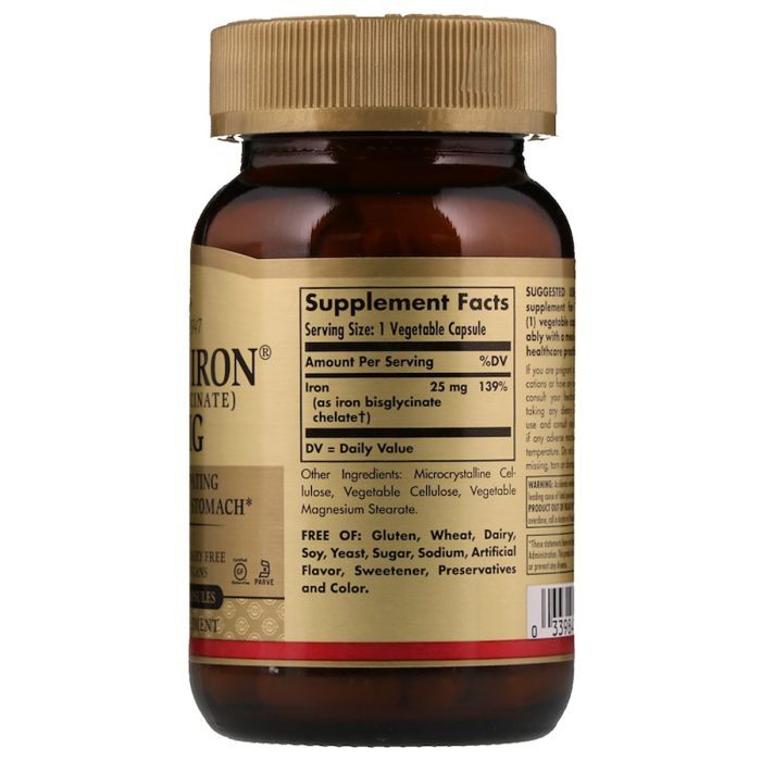 Мінерали Solgar Хелатне залізо, Gentle Iron, 25 мг, 90 капсул (SOL-01249) зображення 2