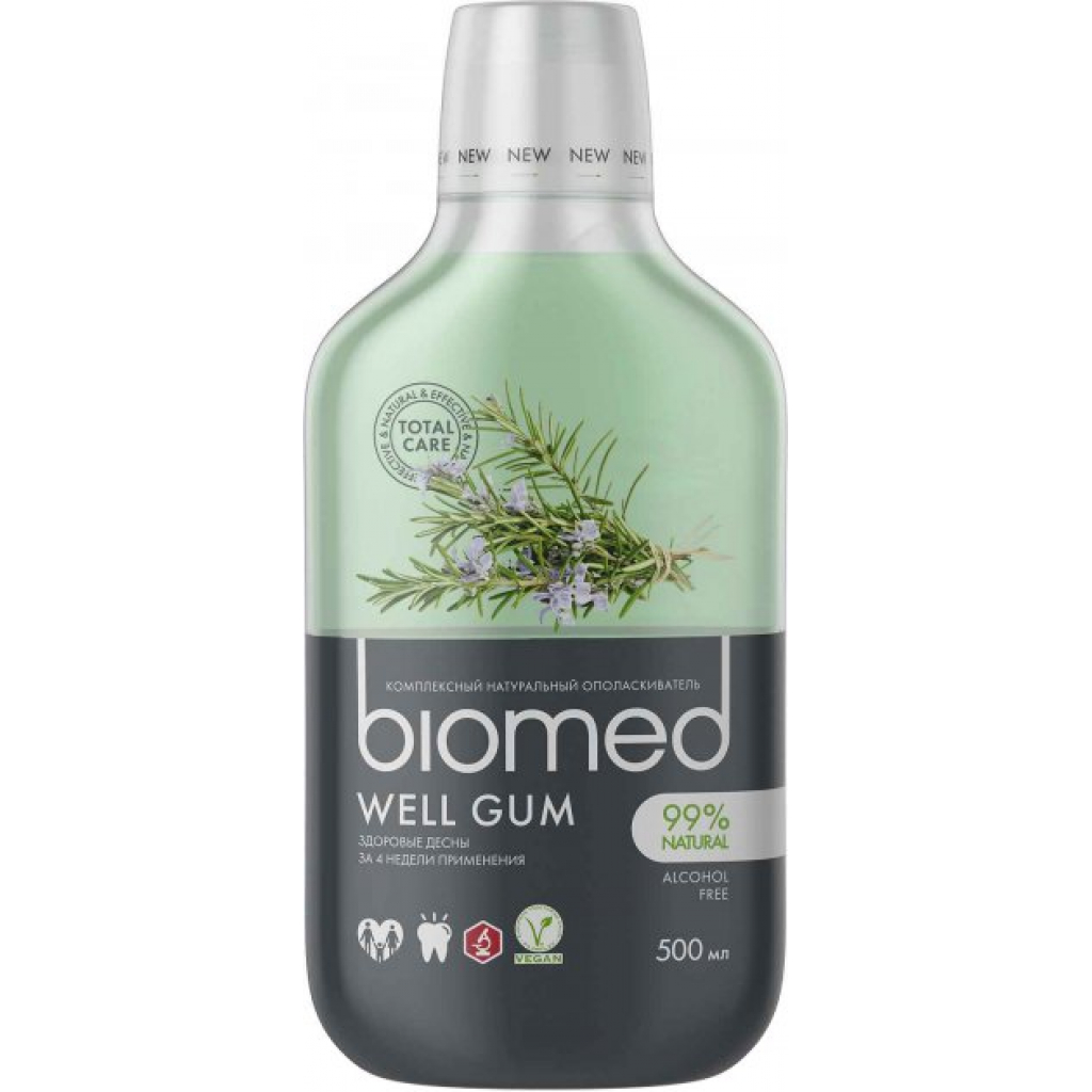 Ополаскиватель для полости рта BioMed Well Gum Здоровье десен Мята 500 мл (7640168930639)
