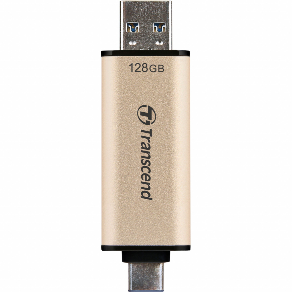 USB флеш накопитель Transcend 256GB JetFlash 930 Gold-Black USB 3.2/Type-C (TS256GJF930C) изображение 5