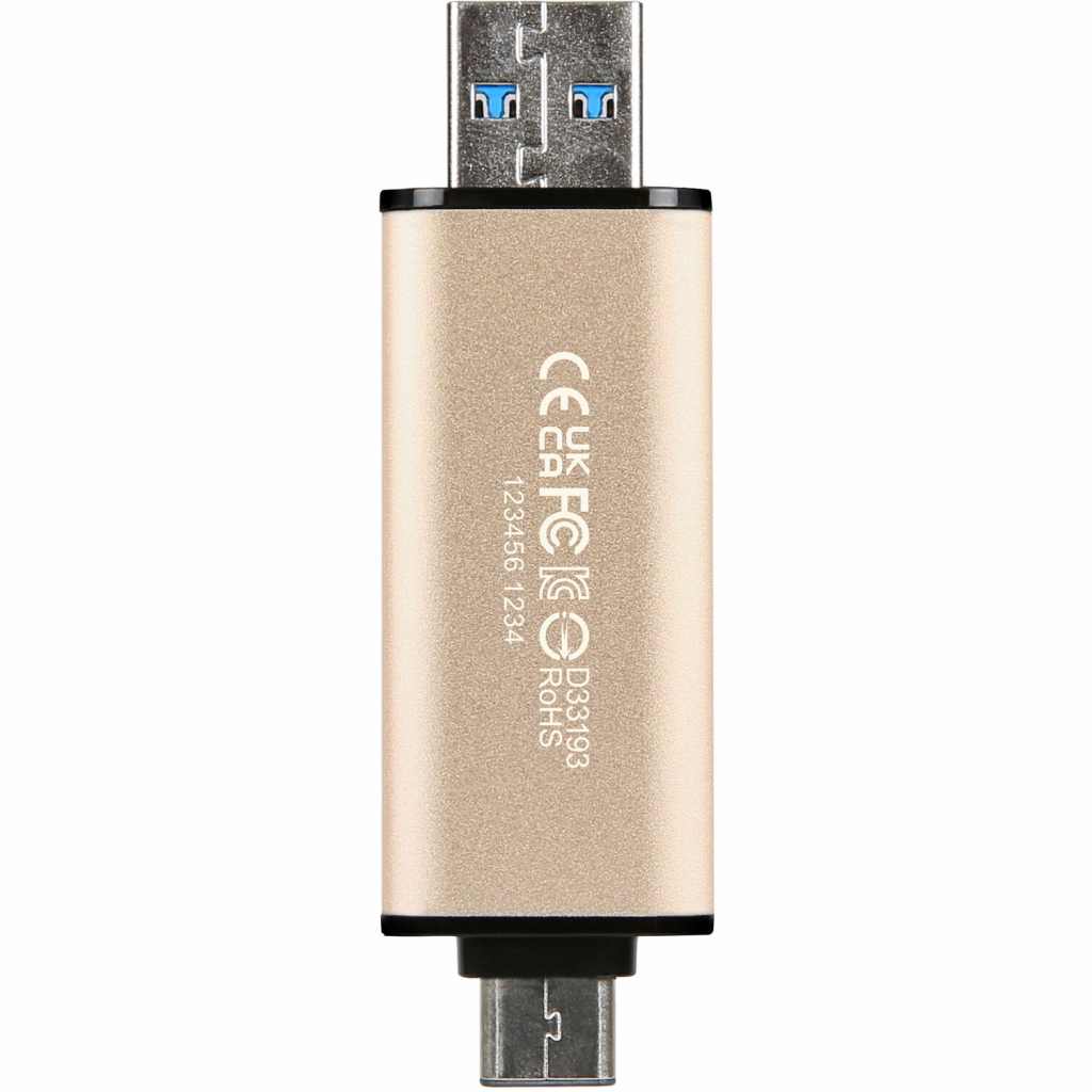 USB флеш накопитель Transcend 256GB JetFlash 930 Gold-Black USB 3.2/Type-C (TS256GJF930C) изображение 7