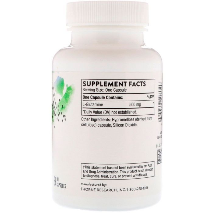 Аминокислота Thorne Research L-Глютамин, L-Glutamine, 90 Капсул (THR-51802) изображение 2