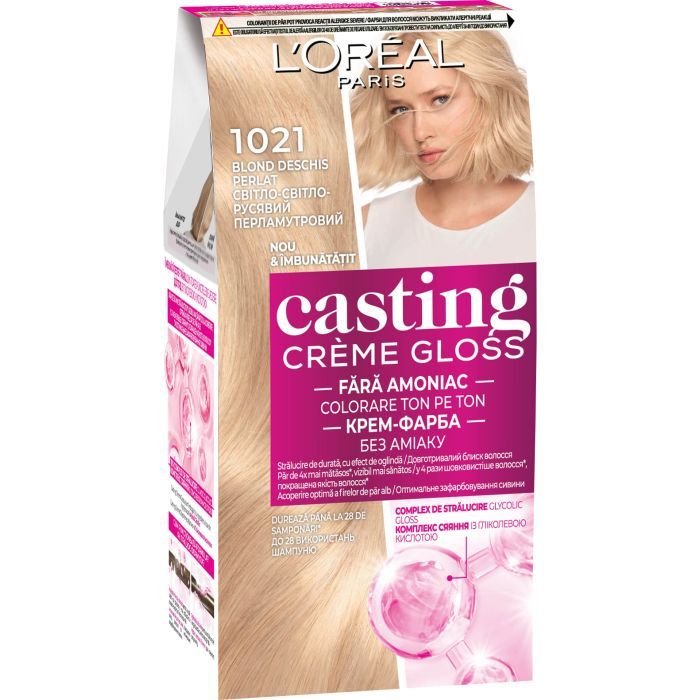 Краска для волос L'Oreal Paris Casting Creme Gloss 1021 - Светло-светло-русый перламутровый (3600521831755/3600521831939)