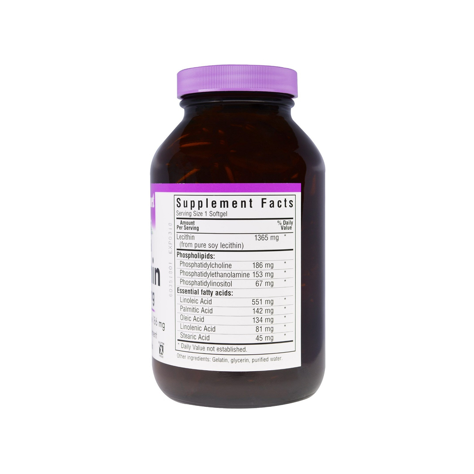 Аминокислота Bluebonnet Nutrition Натуральный Лецитин 1365мг, 180 желатиновых капсул (BLB-00926) изображение 2