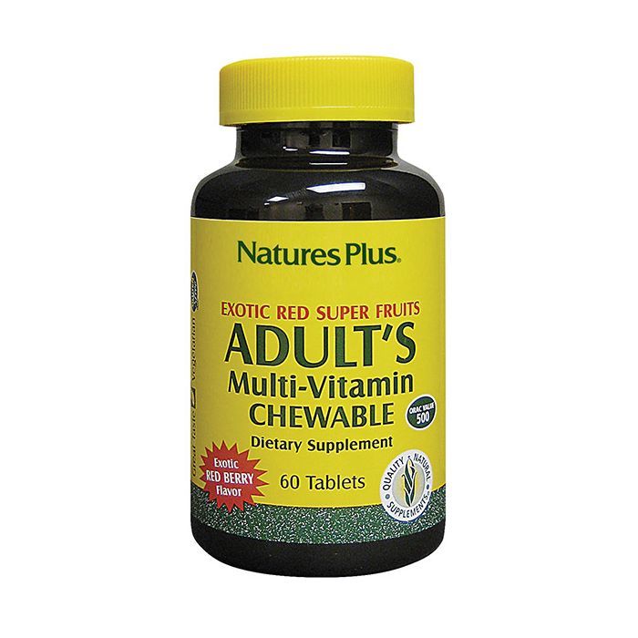Мультивітамін Natures Plus Мультивітаміни для Дорослих, Смак ягід, 60 жувальних (NTP30871)