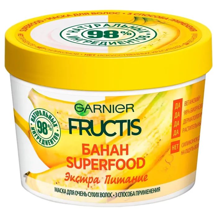 Маска для волос Garnier Fructis Superfood Банан для очень сухих волос 390 мл (3600542258852)