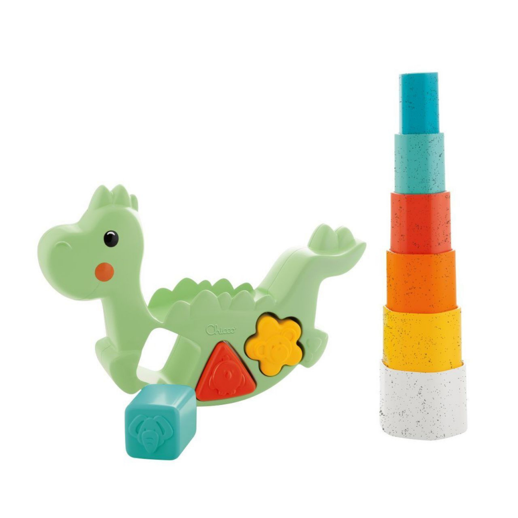 Розвиваюча іграшка Chicco сортер 2 в 1 Eco+ Динозавр, що балансує (10499.10) зображення 3