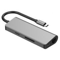 Концентратор Cablexpert USB-C 5-in-1 (HUB/HDMI/PD/CR/Lan) (A-CM-COMBO5-01) изображение 2