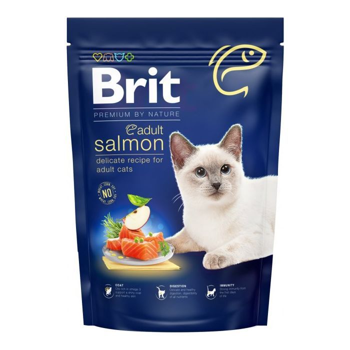 Сухий корм для кішок Brit Premium by Nature Cat Adult Salmon 300 г (8595602552979)