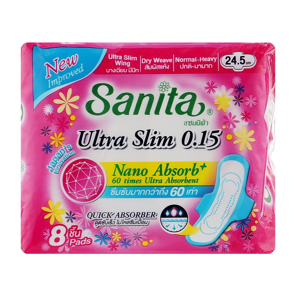 Гігієнічні прокладки Sanita Dry & Fit Ultra Slim Wing 24.5 см 8 шт. (8850461601795)