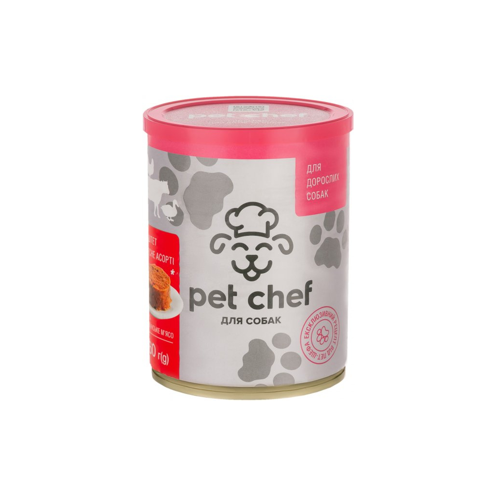 Консервы для собак Pet Chef паштет мясные ассорти 200 г (4820255190143)