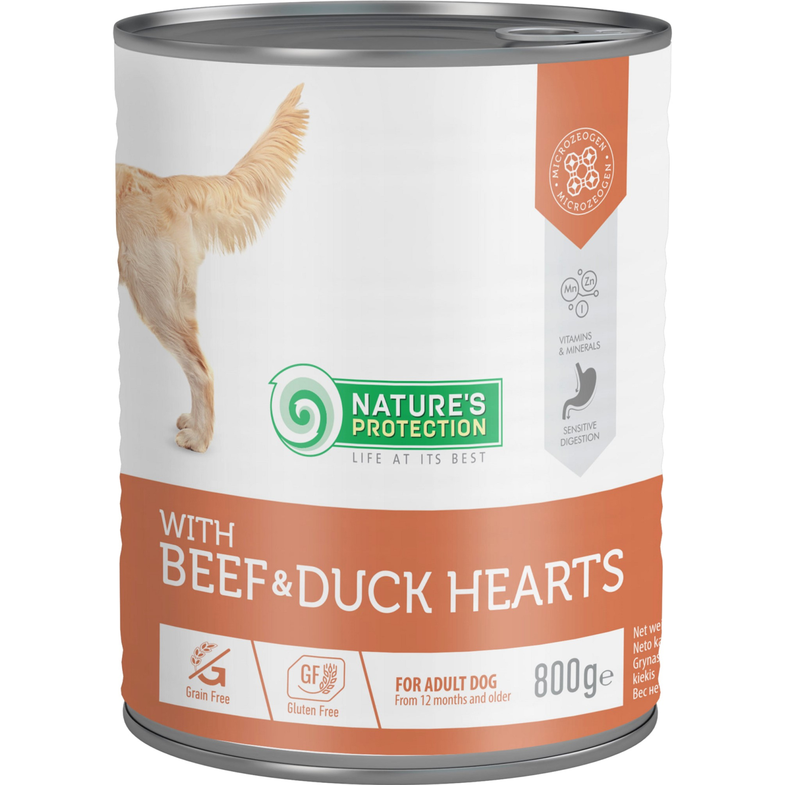 Консервы для собак Nature's Protection with Beef&Duck Hearts 800 г (KIK45605)
