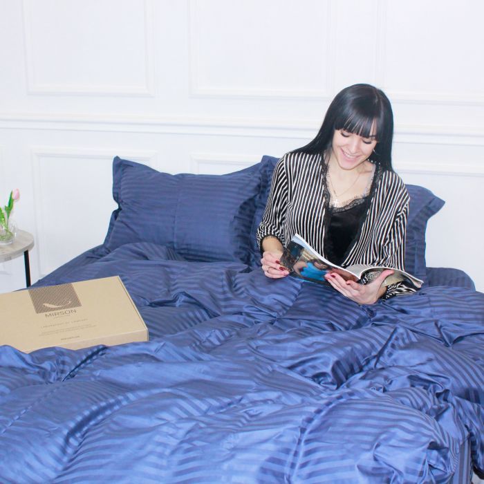 Постільна білизна MirSon Satin 30-0020SmokyBlue 160х220 Сімейний (2200005255384) зображення 7