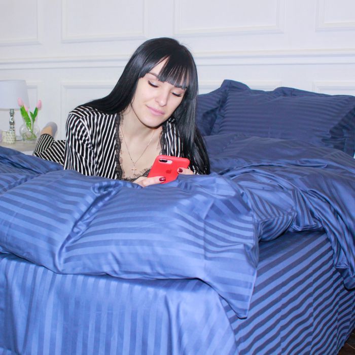 Постільна білизна MirSon Satin 30-0020SmokyBlue 160х220 Сімейний (2200005255384) зображення 8
