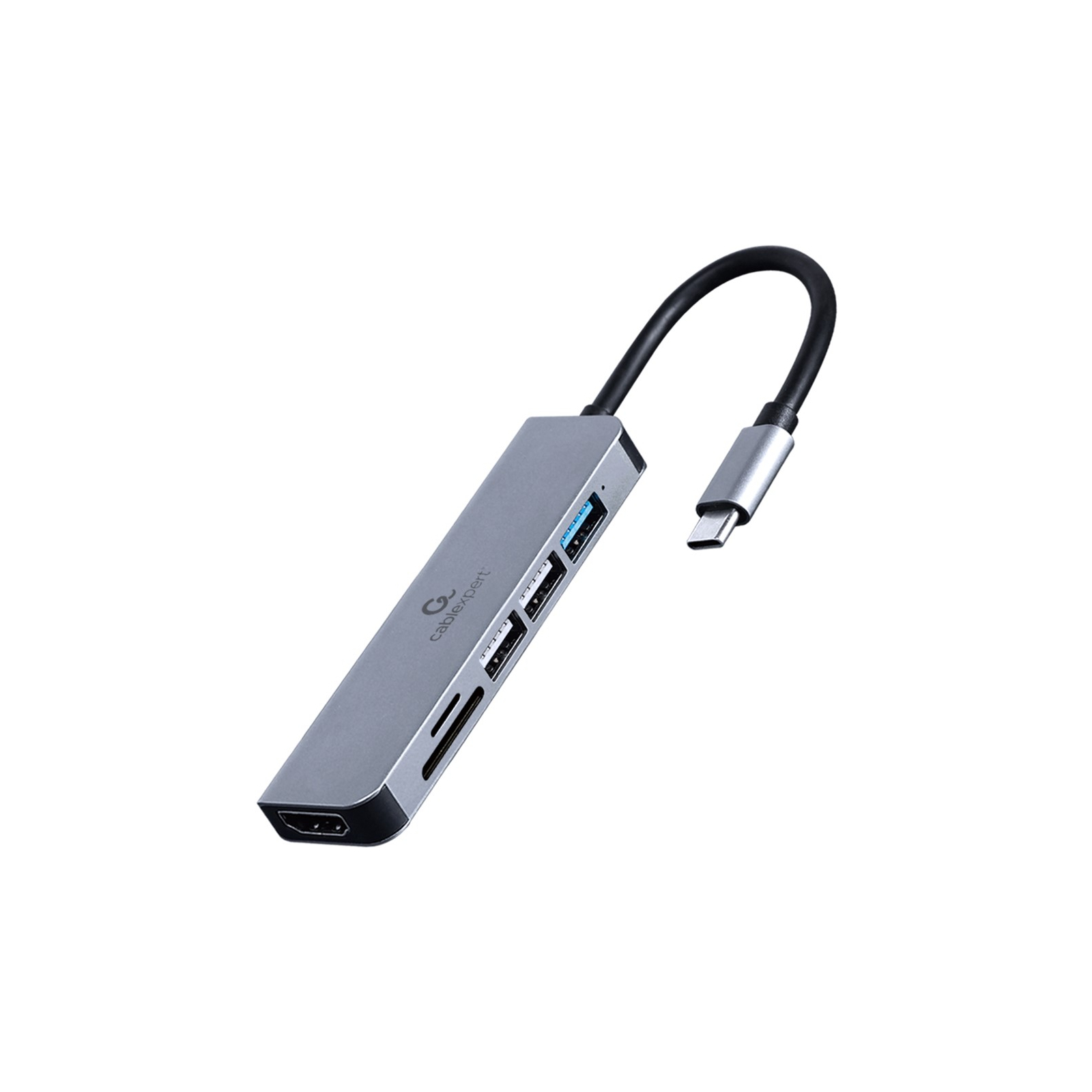 Концентратор Cablexpert USB-C 6-in-1 (hub/HDMI/CR) (A-CM-COMBO6-02)
