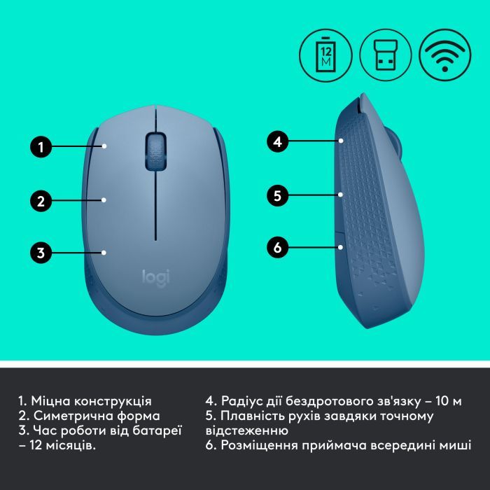 Мышка Logitech M171 White (910-006867) изображение 7