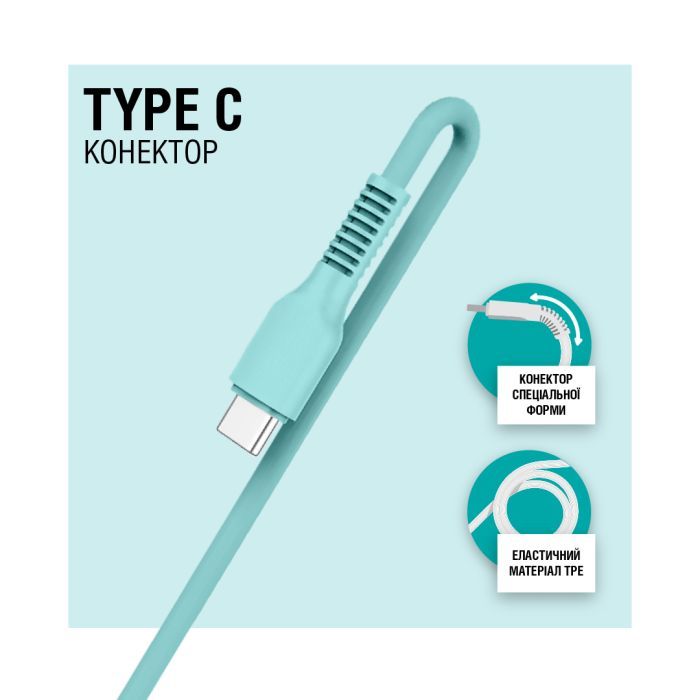 Дата кабель USB 2.0 AM to USB-C 1.2m Mint ACCLAB (1283126518256) зображення 3