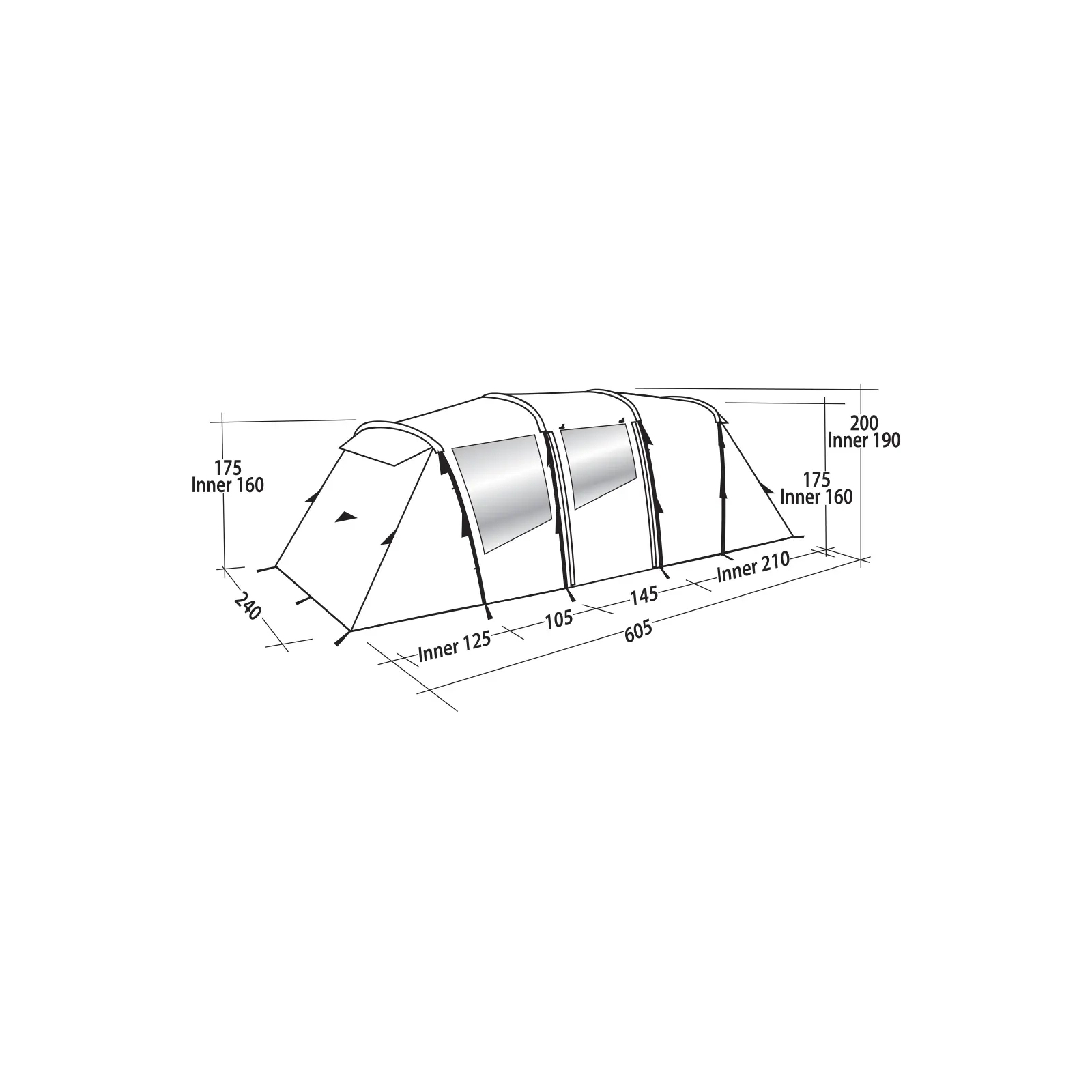 Палатка Easy Camp Huntsville Twin 600 Green/Grey (929579) изображение 10