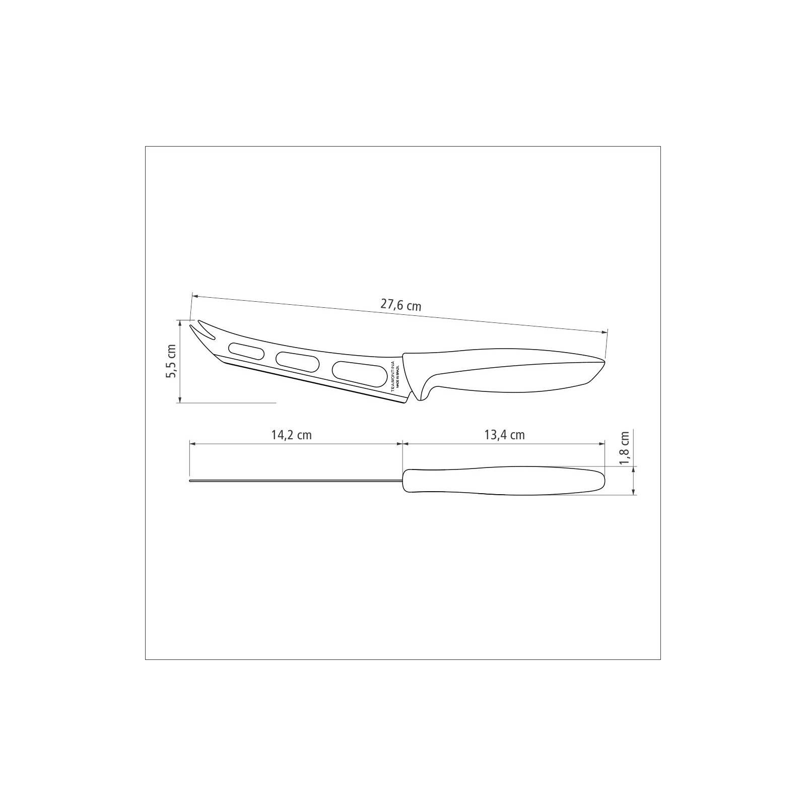 Кухонный нож Tramontina Plenus Light Grey Cheese 152 мм (23429/136) изображение 3