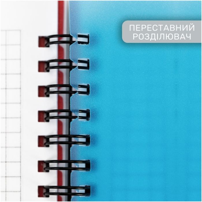 Блокнот Optima Desing 23, B6 з розділювачами 100 аркушів, клітинка (O20358-23) зображення 2