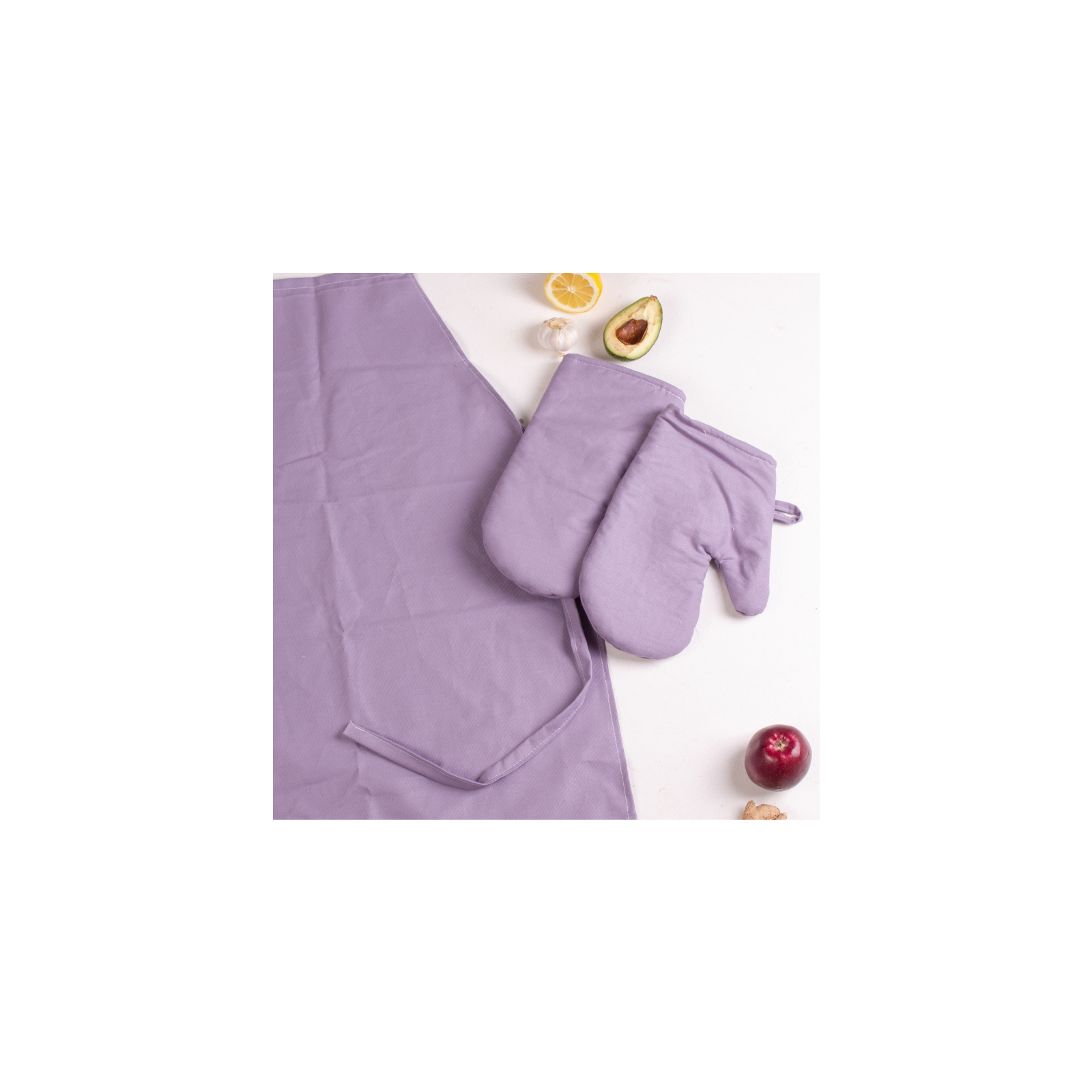 Фартук MirSon Набор №214 - Lavender две прихватки + две перчатки-прихватки + фартук (2200006754329) изображение 3