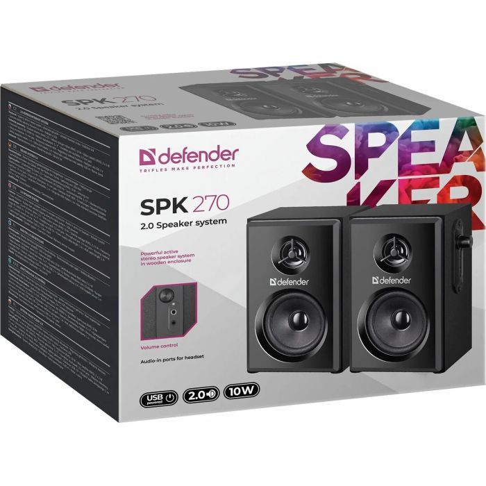 Акустическая система Defender SPK 270 USB Black (65270) изображение 6 Акустическая система Defender SPK 270 USB Black (65270) изображение 6