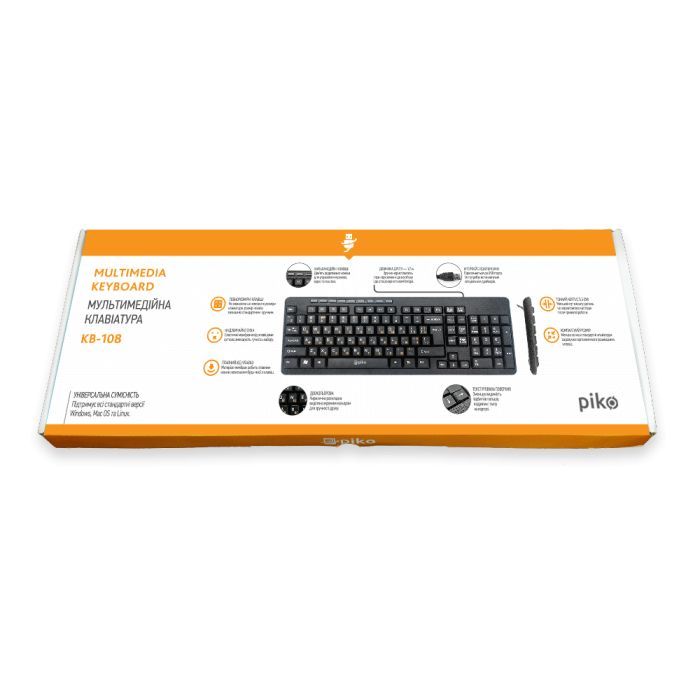 Клавиатура Piko KB-108 USB Black (1283126467103) изображение 4