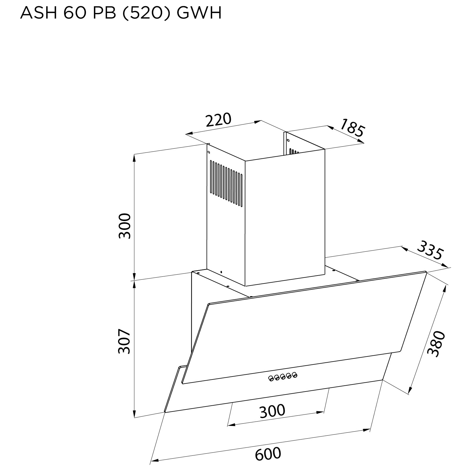 Вытяжка кухонная Pyramida ASH 60 PB (520) GBL изображение 9