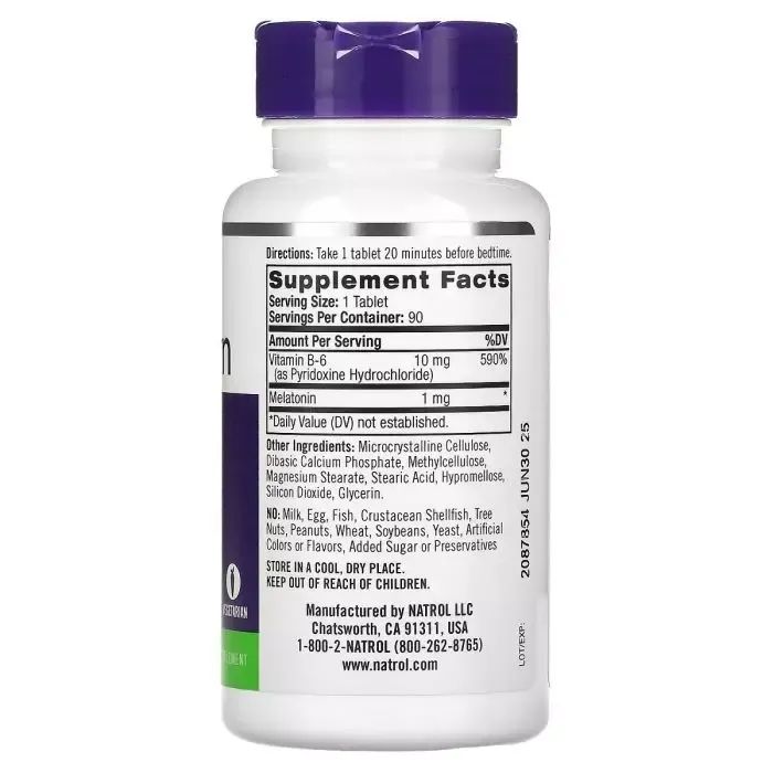 Аминокислота Natrol Мелатонин с замедленным высвобождением, 1 мг, Melatonin, Time R (WHS-30500) изображение 2