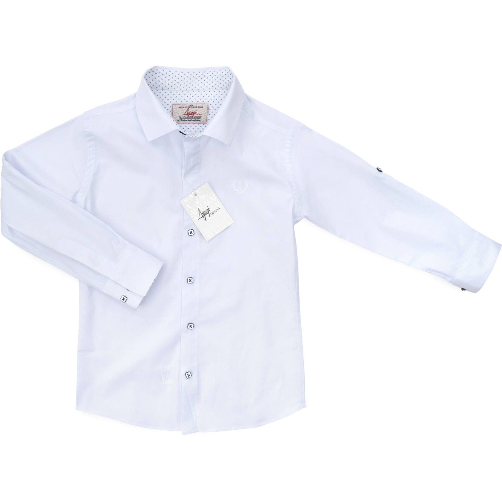 Рубашка A-Yugi для школы (18106-134B-white)