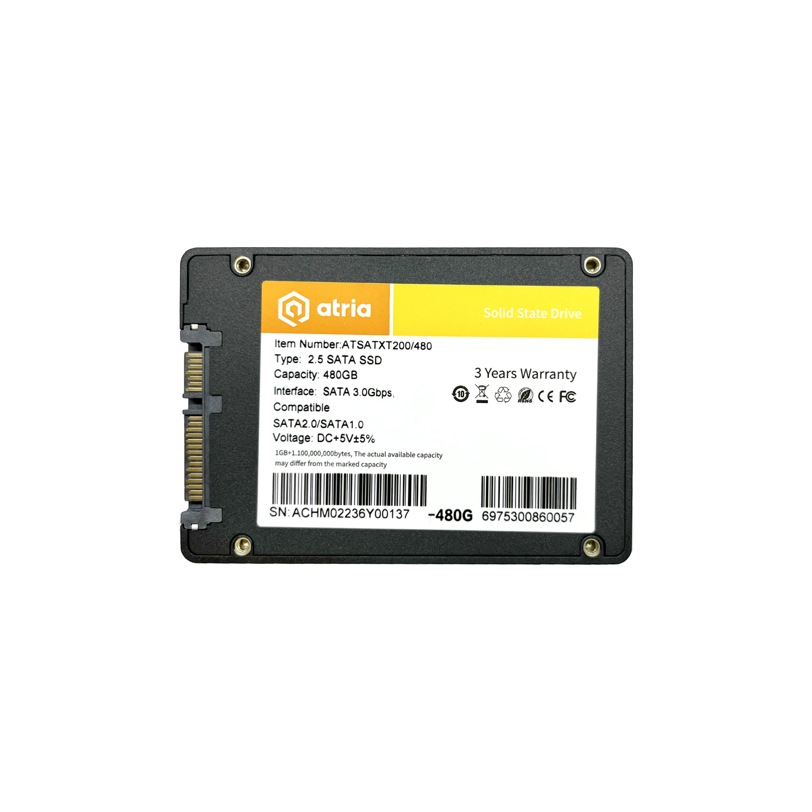 Накопичувач SSD 2.5" 128GB XT200 ATRIA (ATSATXT200/128) зображення 2