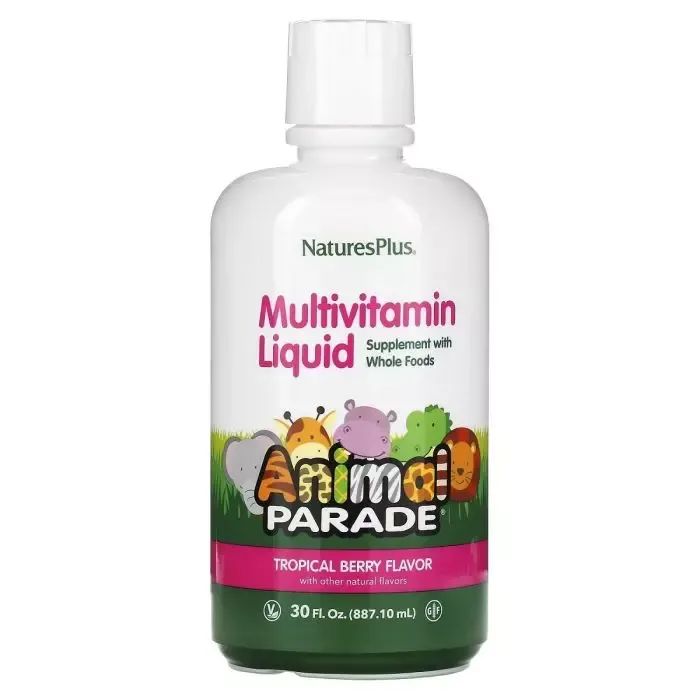 Мультивитамин Natures Plus Жидкие Детские Мультивитамины, Тропический вкус, Animal Pa (NAP-29951)