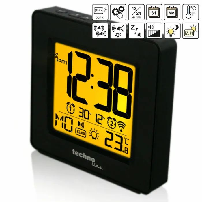 Настольные часы Technoline WT330 Black (DAS301808) изображение 5