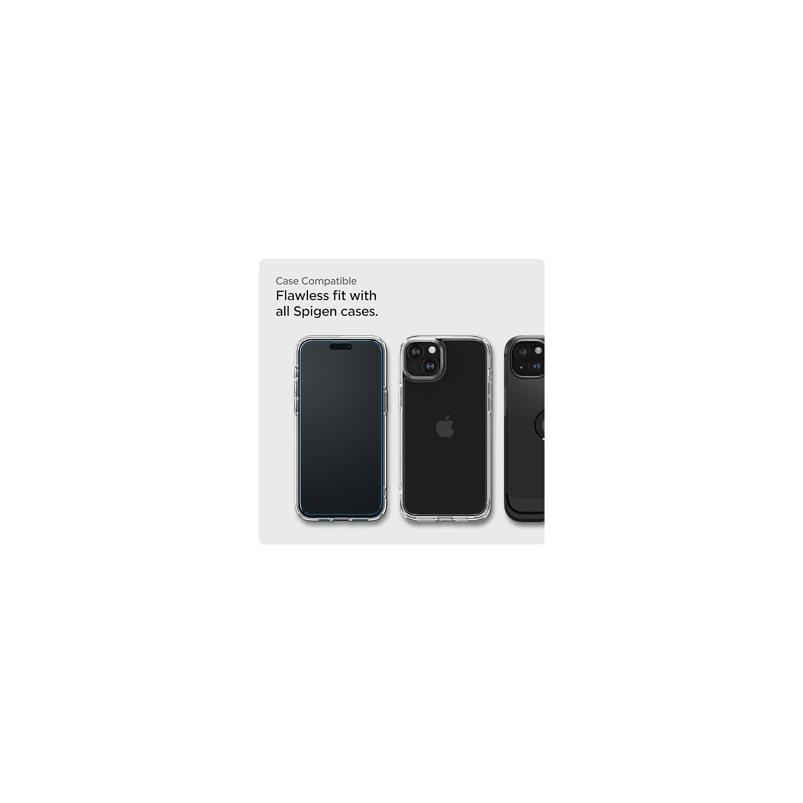 Стекло защитное Spigen Apple iPhone 15 Glas.tR AlignMaster FC Black (2P) (AGL06906) изображение 6