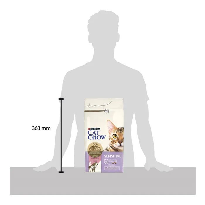 Сухой корм для кошек Purina Cat Chow Sensitive с лососем 15 кг (7613035394902) изображение 5