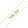 Лента для принтера этикеток UKRMARK B-T321P, ламинированная, 9мм х 8м, gold on white, аналог TZe321 (00785) изображение 3