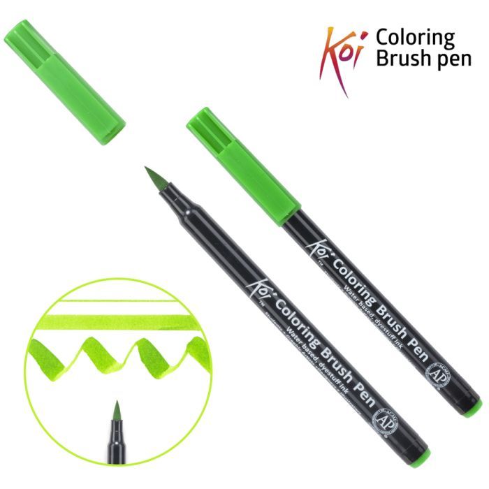 Художественный маркер KOI Маркер-кисть акварельный Изумрудный, 226 (084511393226)