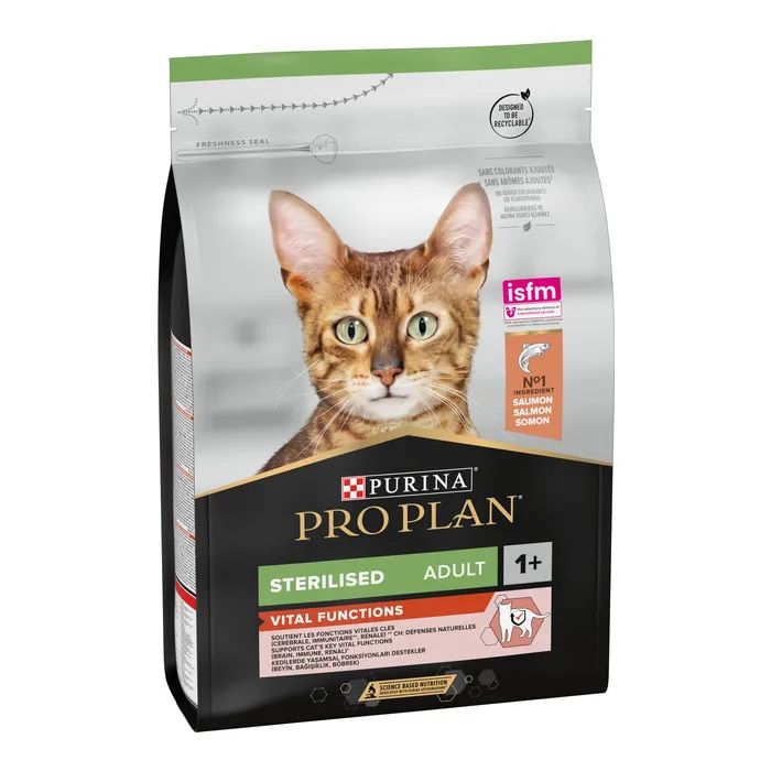 Сухой корм для кошек Purina Pro Plan Sterilised с лососем 3 кг (7613036517454) изображение 2