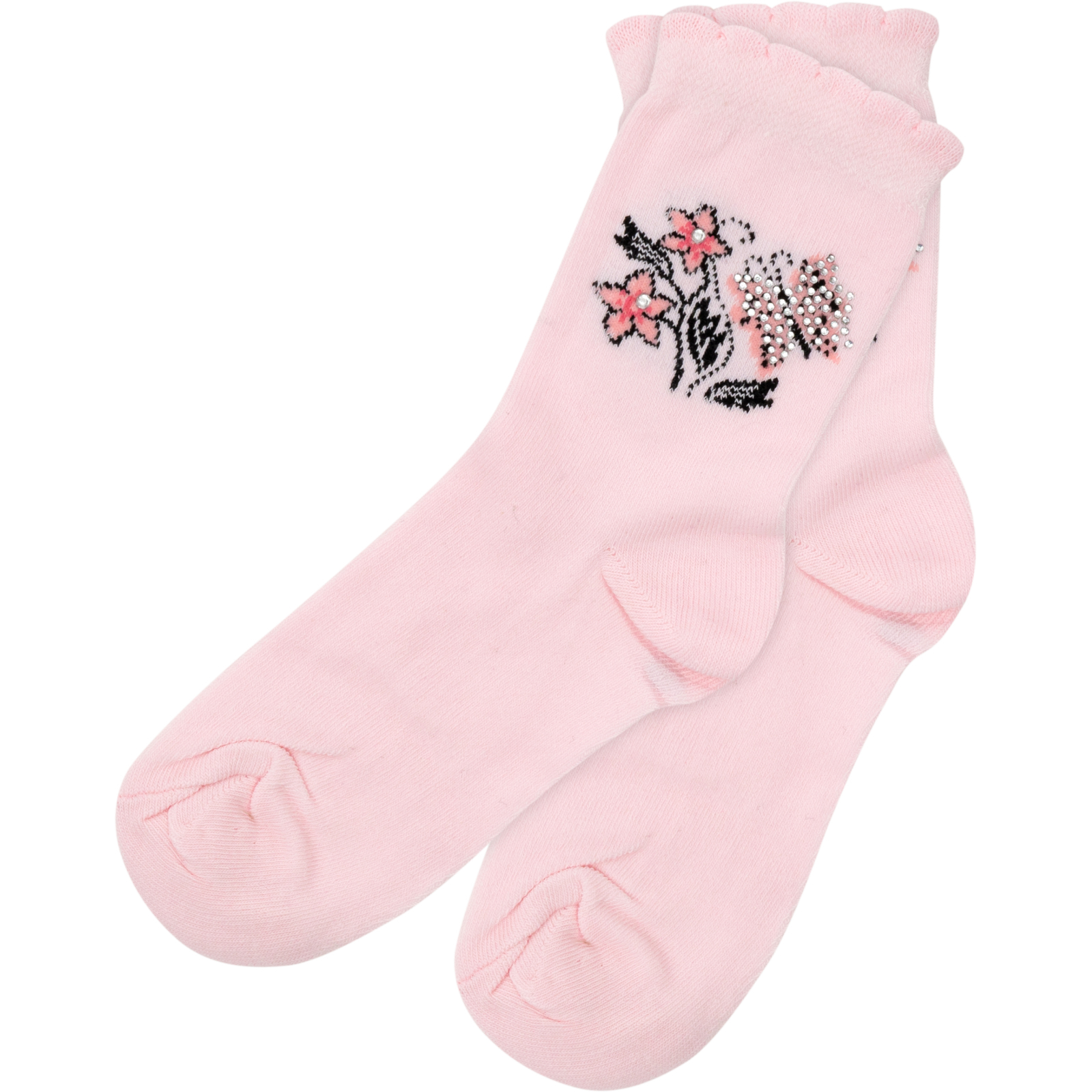 Шкарпетки дитячі BNM з квіточками (M0C0102-0812-5G-pink) зображення 2