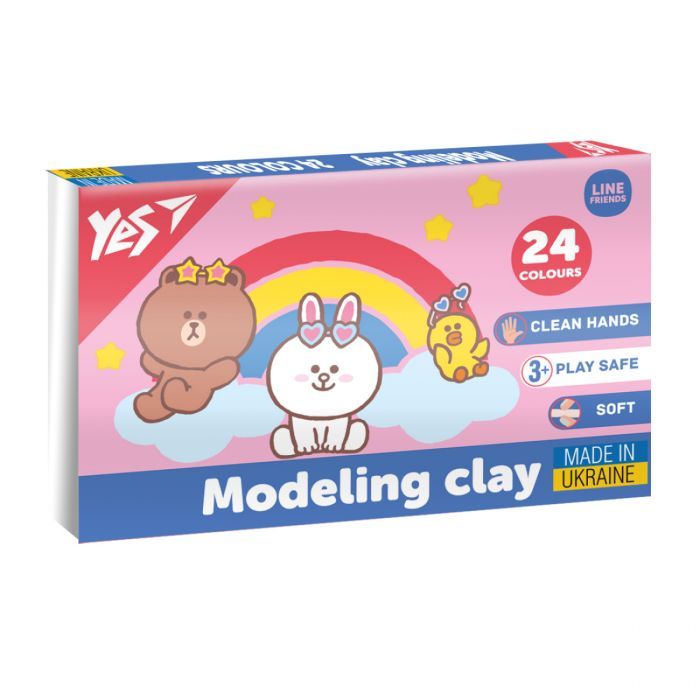 Пластилин Yes Line Friends 24 цветов 480 г (540683)