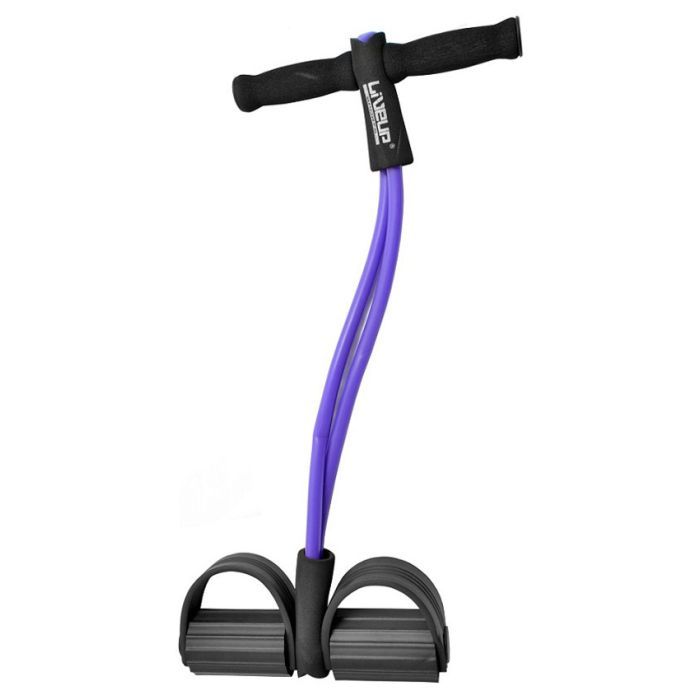 Эспандер LiveUp Soft Pull LS3205 із упорами для ніг фіолетовий 62см (6951376109115)