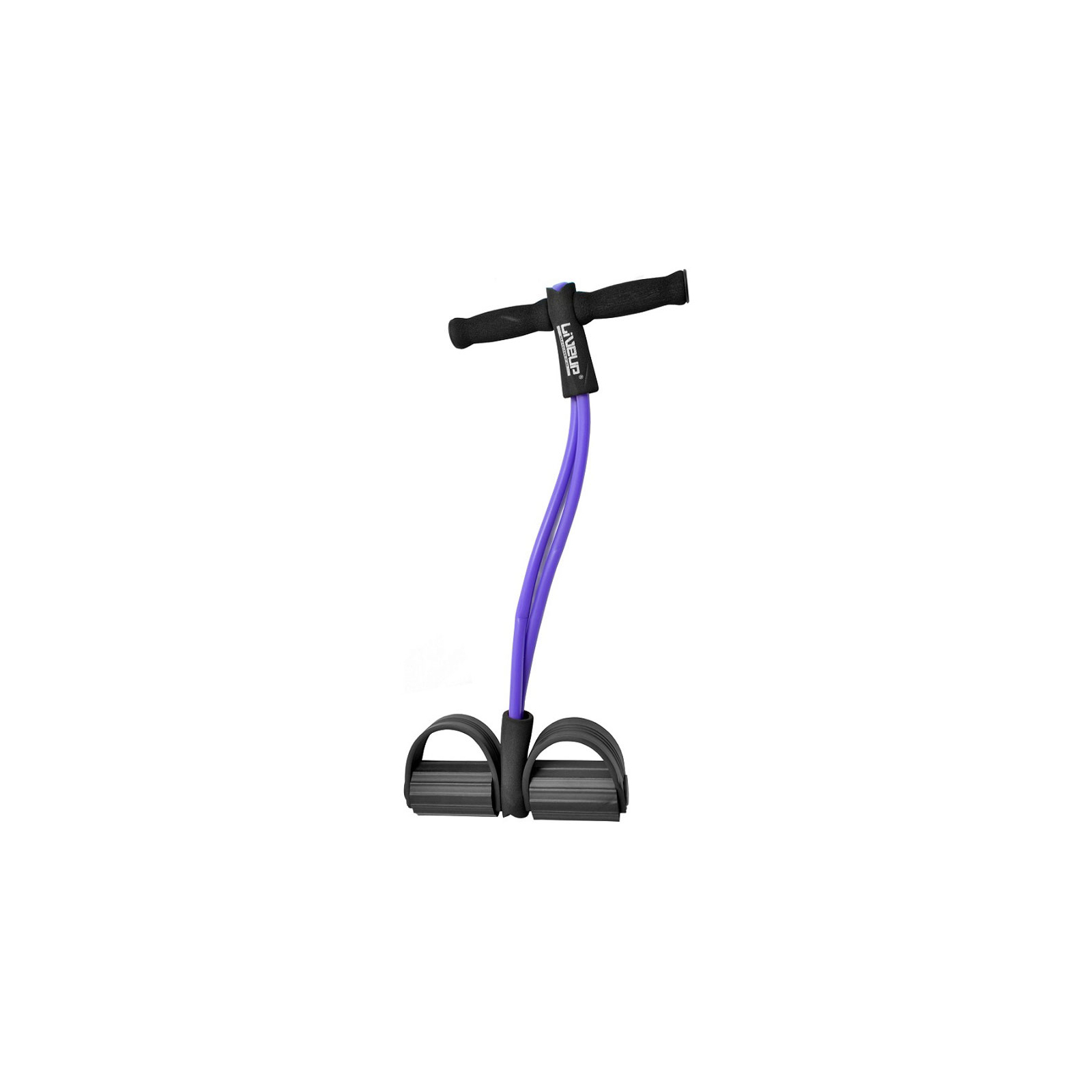 Еспандер LiveUp Soft Pull LS3205 із упорами для ніг фіолетовий 62см (6951376109115)